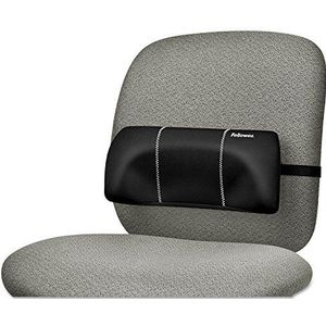 Fellowes lendensteun, compact, licht, compact, ergonomische lendensteun, verstelbare riemen, zwart