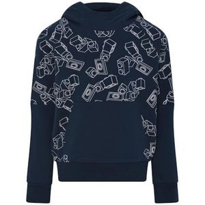 LEGO Pullover met capuchon voor jongens met bricks van 100% biologisch katoen LWStorm 214, donkermarineblauw (590), 104, donkerblauw (590)