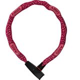 ABUS Cherry Heart Kettingslot Catena 6806K Kettingslot met kunststof ommanteling, vierkante ketting met ABUS veiligheidsniveau 6-85 cm, rood met hartpatroon