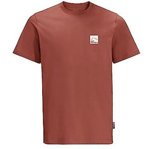 Jack Wolfskin Gipfelzone T-shirt voor heren, Rode schuur.