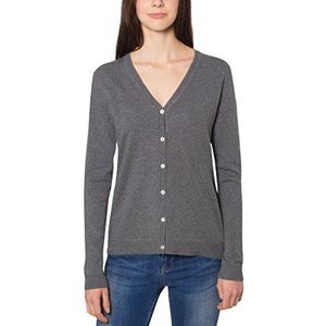 Berydale Veste en tricot pour femme avec boutonnage et col en V, gris, S