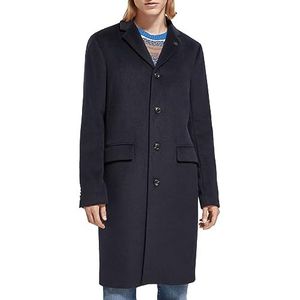 Scotch & Soda Klassieke overcoat van wolmix wollen jas voor heren, Night 0002