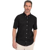 JP 1880 Linnen overhemd, halflange mouwen, button-down-kraag, moderne pasvorm, herenoverhemd, zwart.