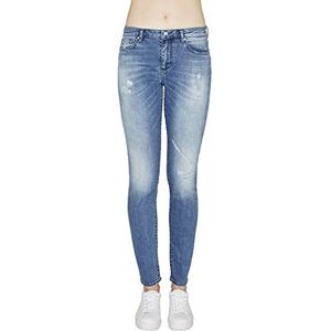 Armani Exchange Soulevez Skinny, Bleu Moyen, Déchiré sur Le Devant Jeans Femme, Indigo Denim, 29