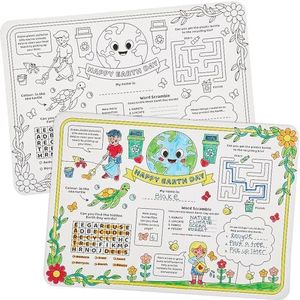 Baker Ross FN392 Feuilles d'activité à colorier pour la Journée de la Terre - Lot de 6, Coloriage pour les enfants, Activités pour les enfants