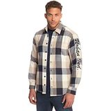 STHUGE Chemise en Flanelle à Carreaux, Manches Longues et col Kent ; Coupe Modern Fit - Jusqu'au 8 XL 813090, Taupe, 6XL