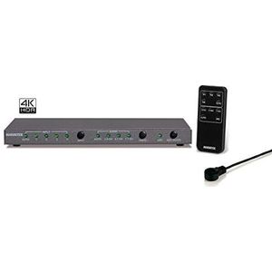 HDMI-schakelaar met audio-extractor - Marmitek Connect 621 UHD 2.0 - HDMI 2.0-4K60 - HDR - ARC - digitale en analoge audio-uitgang - 4 ingangen / 1 stop - automatische omschakeling - Toslink