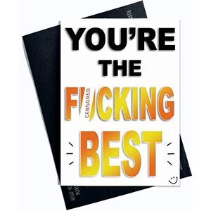 Grappige verjaardagskaart met Engels opschrift ""You're The F*cking Best Anniversary"", PC535