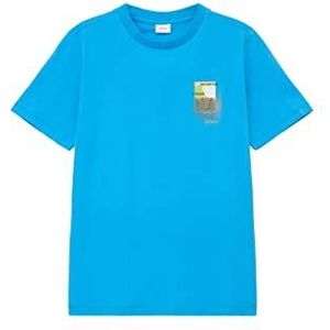 s.Oliver 2124873 T-shirt met korte mouwen voor jongens, Blauw/Groen