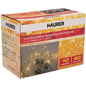 MAURER Tuinslinger decoratie 10 vlammen 60 microleds kerstverlichting binnen en buiten IP44 bont 5490535