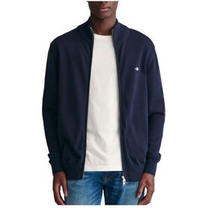 Vest GANT Men Cotton Zip Cardigan Evening Blue