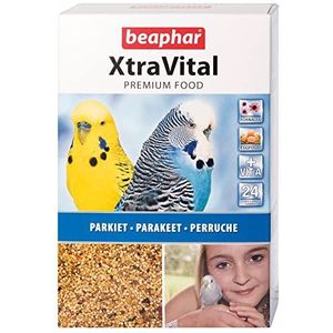 BEAPHAR – XTRAVITAL – evenwichtige voeding voor parkieten – bevat fruit, zaden en eieren – versterkt het immuunsysteem – zorgt voor een mooi verenkleed en houdt gezond – 1 kg