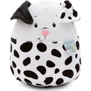 Chill-NICI Dalmatiër kussen, 30 cm, wit, zacht pluche kussen voor jongens, meisjes, baby's en pluche liefhebbers, ideaal voor thuis, kleuterschool of onderweg