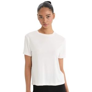 DeFacto Crop Tops surdimensionnés pour femme - T-shirt basique classique pour femme - T-shirt surdimensionné confortable pour femme, ecru, XXL