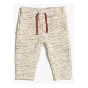 Koton Pantalon de survêtement en coton pour garçon avec cordon de serrage et poche, Écru (010), 2-3 Jahre