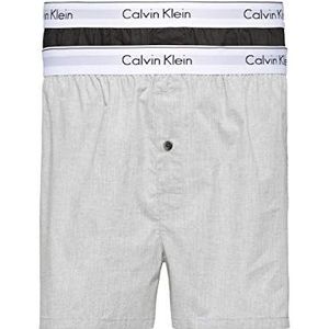 Calvin Klein Boxershorts voor heren (2 stuks), blauw, meerkleurig (Black / Grey Heather Bhy), L