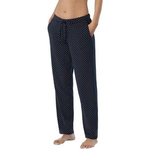 Schiesser Dames Mix + Relax slaapbroek lang pyjama-broekje, donkerblauw/patroon