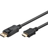 goobay DisplayPort 2.0 naar HDMI 2.1 kabel 8k @ 60Hz/DP naar HDMI/High Speed kabel 4K @ 144Hz / 2m