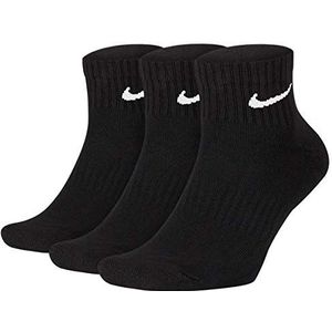 Nike U Nk Everyday Ltwt Ankle 3pr sokken, zwart/(wit)
