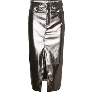 VERO MODA Vmveri Hr Calf Pl Noos Jupe midi pour femme, Gris chromé, XS