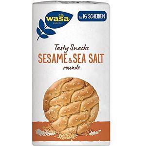 Wasa Tasty Snacks Rounds Sesam&Sea Salt - rond brood van tarwe met sesam en zeezout - 8 stuks (8 x 235 g)