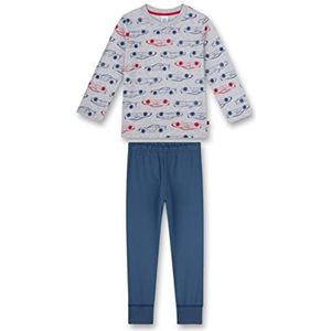 Sanetta 233447 Lange pyjama voor jongens, Lichtgrijs gemengd.