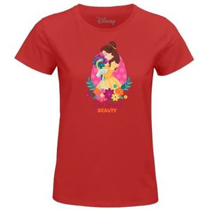 Disney Wodprints015 T-shirt voor dames, 1 stuk, Rood