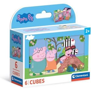 Clementoni Peppa Pig-6 stuks kinderen 2 jaar, cartoons, puzzelkubussen, gemaakt in Italië, meerkleurig, 40659