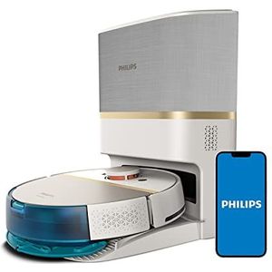 Philips HomeRun 7000-serie robotstofzuiger - ultrasterke zuigkracht, hindernisdetectie, leegstation, wit