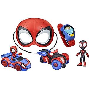 Spidey and his Amazing Friends Super Spidey-set, verkleedspeelgoed, figuren met auto, Spiderman-masker