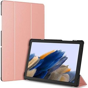 Slanke beschermhoes voor Samsung Galaxy Tab A8 10,5 inch tablet met meerhoekige zachte standfunctie, praktische automatische wekfunctie, roze