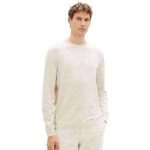 TOM TAILOR 1039810 heren sweater, 30318 - Nice Off White Melange