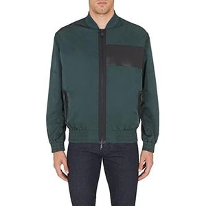 Armani Exchange Voorzakken, bomberkraag, leren patch. Herenjas, Groene handschoenen.