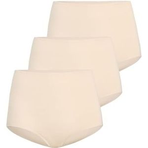 Ori Teyli Set van 3 bamboeslips voor dames, comfortabel, ademend, rekbaar, zwart, maat 36, Beige