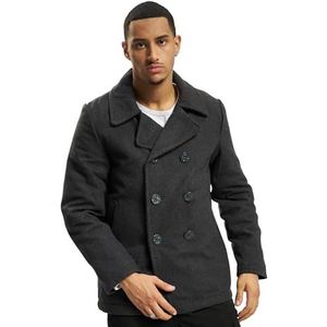 Brandit Heren winter jas Caban fleece jas zwart, Antraciet