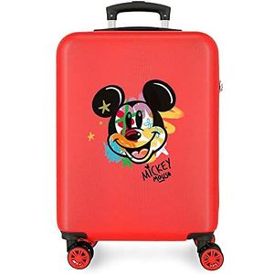 Disney Have a Good Time Mickey Street Spray handbagage, rood, 38 x 55 x 20 cm, harde schaal, ABS, cijfersluiting aan de zijkant, 35 l, 2 kg, 4 dubbele wielen, handbagage, rood, Talla única,
