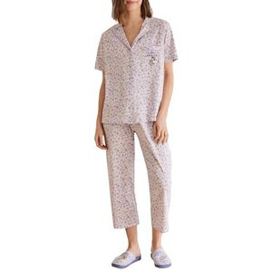 Women'secret Pyjama met korte mouwen Multilicense Spring Break Pijama-set voor dames, Paarse print