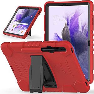 Beschermhoes voor Samsung Galaxy Tab S8 Plus/S7 Plus/S7 FE 31,4 inch (31,4 cm), rondom bescherming voor kinderen en studenten, rood