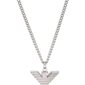 Emporio Armani EGS2916040 herenketting met hanger, roestvrij staal, lengte: 525 mm, breedte: 24 mm, roestvrij staal, geen edelsteen, Roestvrij staal, Geen edelsteen