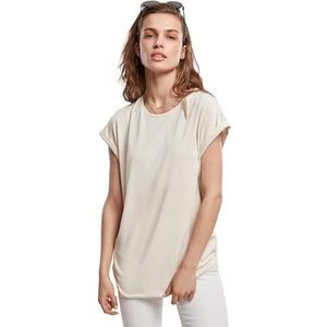 Urban Classics Modal Extended Shoulder Tee dames T-shirt met overgesneden schouders in vele kleuren maten XS tot 5XL, Whitesand