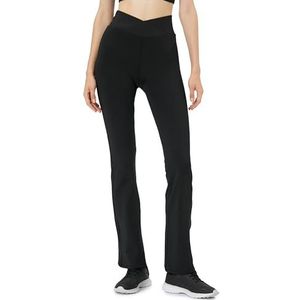 Koton Pantalon de survêtement Flare Sports, taille haute, coupe asymétrique, pour femme, Noir (999), L