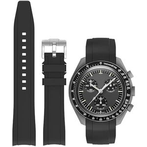 Niziruoup Siliconen horlogeband voor Omega x Swatch MoonSwatch / Rolex / Seiko Omega x Swatch MoonSwatch Speedmaster 20 mm zachte rubberen vervangende horlogeband, Rubber