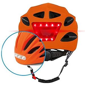 BEEPER - Helm met led voor en achter voor fiets, mountainbike, elektrische step ME134 (groot, blauw)