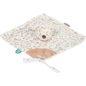 Schnuffeldoek knuffeldier Schneeleopard Boris en Jungo, 27 x 27 cm, wit