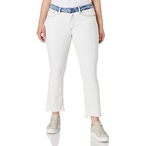 Herrlicher Super G Boot Cropped Denim White Mix Jeans, Patched 870, 31 Femme
