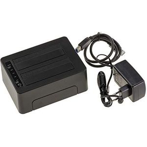 Dockingstation dockingstation voor 2 SATA 2.5 of 3.5 USB 3-link met kloonfunctie, USB 3.0 5G, externe stroomvoorziening 3A.