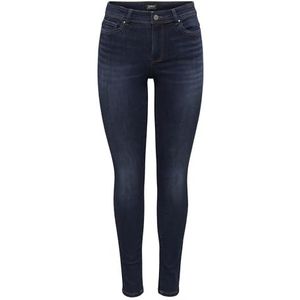 ONLY Onlwauw Mid Skinny Jeans voor dames, donkerblauw denim, S / 34L, Donkerblauw denim