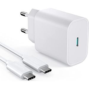25 W USB C voeding - USB C oplader, snellader, Fast Charger, PD 3.0 compatibel met Samsung Galaxy S21 Ultra/S21/S20/S10, iPhone 12/12 mini/12 Pro/12 Pro Max/11 USB C-kabel 2 M