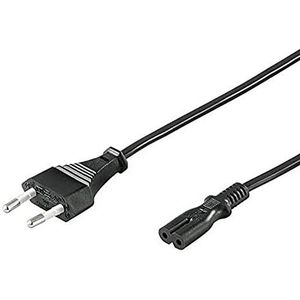 PremiumCord kabel 220V 5m, netsnoer met Euro-stekker naar Euro dubbele stekker C7 2-polig, IEC 320, allemaal recht - zwart