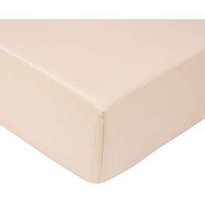 Heckett Lane Uni Satin Fitted Sheet 100% Katoen Satijn, Sand Cuban 80 x 200 cm, 1,0 Stuk